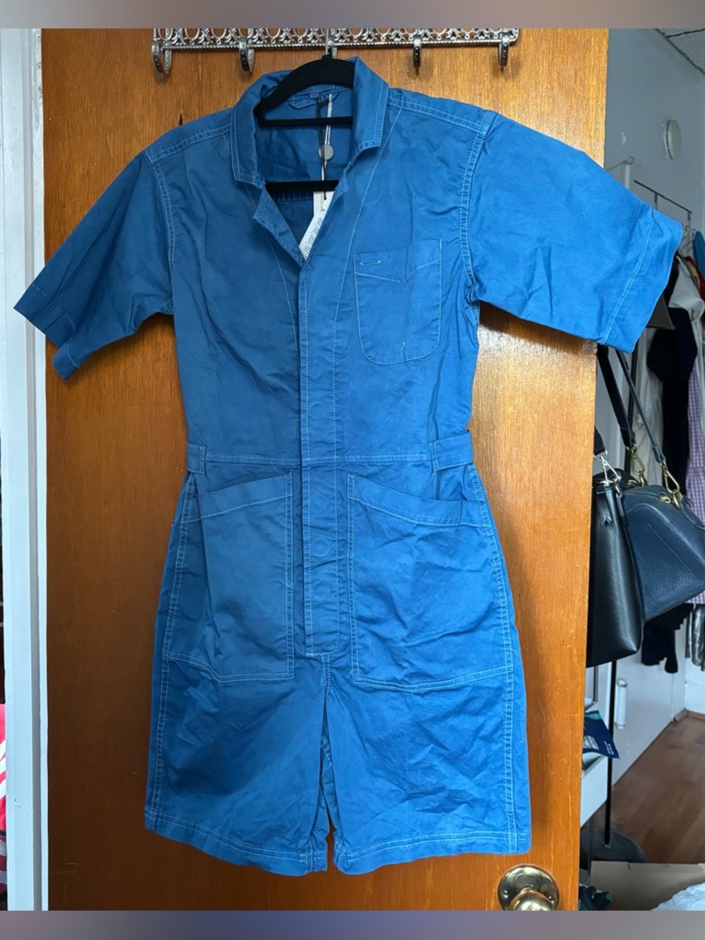 Alex Mill Shortall Shortalls Short Jumpsuit XS blue